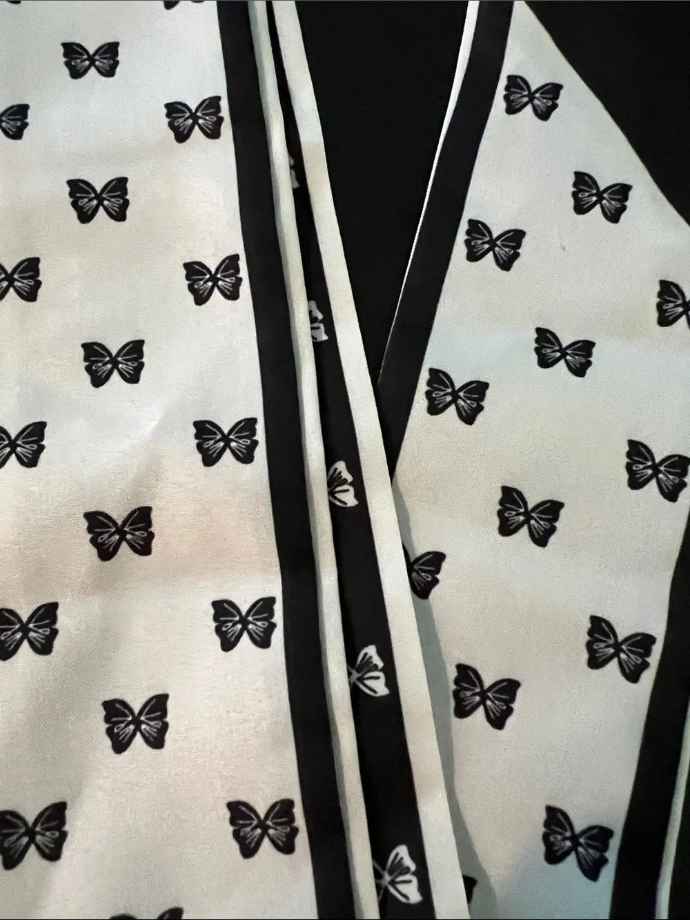 Black & White Butterfly Accent Scarf Bag, Hair, or Neck Accessory